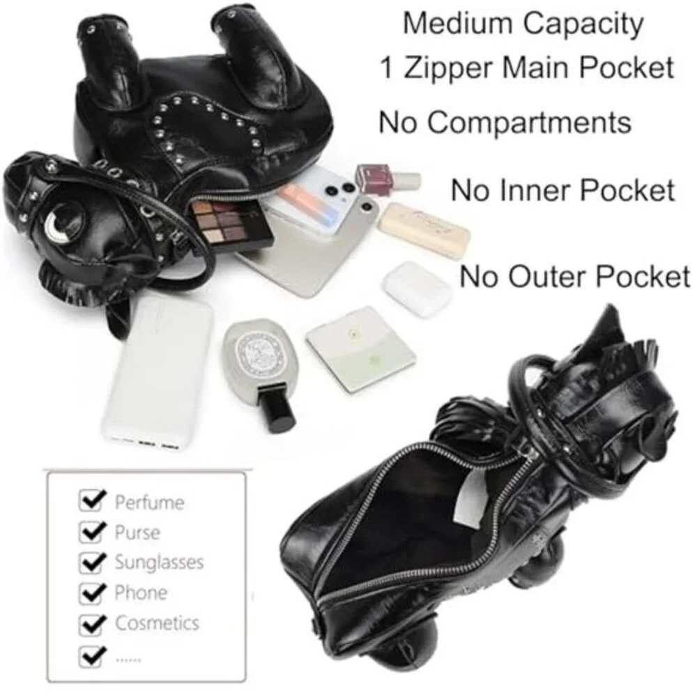 HORSE LOVER Black VEGAN leather Cruelty Free Black Novelty Bag Pony Play Purse